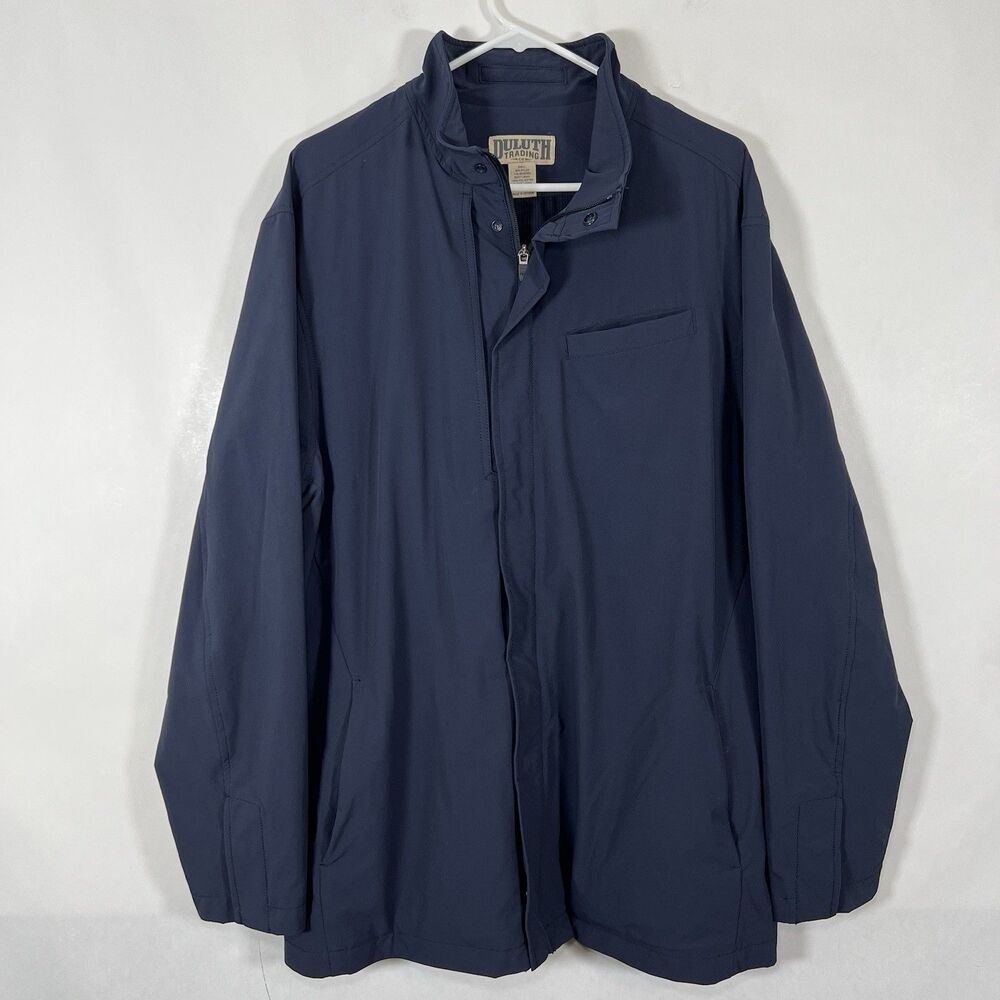 Duluth Trading Co Full Zip Nylon Jacket Mens Size Large Navy Blue Mesh Lined